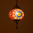 Vintage Stained Glass Spherical Hanging Pendant In Red/Blue/Yellow For Living Room Red