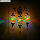 Vintage Stained Glass Wall Mount Light Fixture - Yellow/Orange/Blue Oval 3 Lights