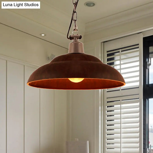 Vintage Style Black/Green Metallic Hanging Lamp With Chain - Indoor Pendant Light