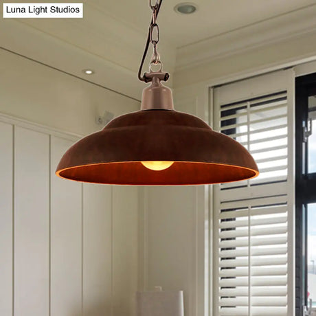 Vintage Style Black/Green Metallic Hanging Lamp With Chain - Indoor Pendant Light