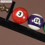 Vintage Style Black Metal Island Chandelier With Ruffled Edge - Ideal For Billiard Room