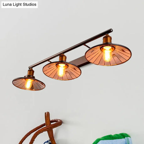 Vintage Style Black Metal Sconce Lighting - 2/3 Bulbs Cone Shade Wall Mount Light Perfect For