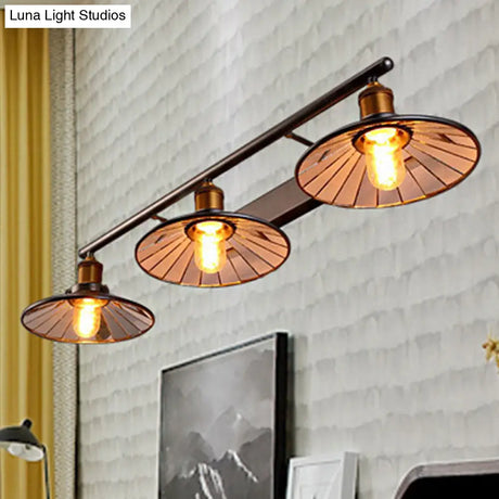 Vintage Style Black Metal Sconce Lighting - 2/3 Bulbs Cone Shade Wall Mount Light Perfect For
