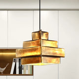 Vintage Style Brass Finish Hanging Light With Shade - 1 Pendant Lighting For Restaurants / A