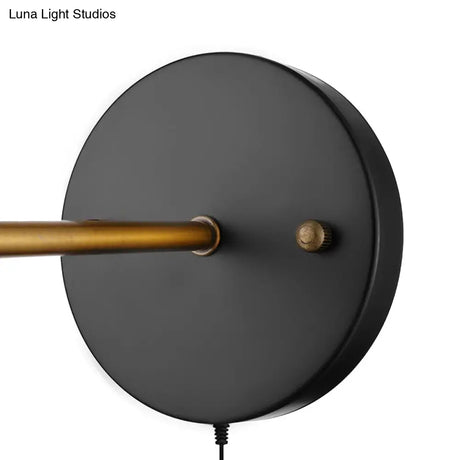 Vintage Style Brass Sconce Light With Clear Glass Bubble Plug-In Cord - One-Light Lighting Fixture