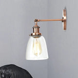 Vintage Style Bronze/Brass/Copper Sconce Light With Clear Glass Shade - Ideal For Living Room