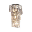 Vintage-Style Clear Crystal Wall Sconce With Tiered Lighting - Ideal For Hallway Décor Chrome