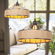 Vintage Style Drum Shade Rope Pendant Ceiling Light In Black For Coffee Shops / B