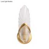 Vintage Style Gold Wall Lamp With Frosted Oval Glass For Bedroom