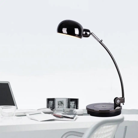 Vintage Style Led Reading Lamp: Domed Shade Black/Silver/Bronze Metal Task Lighting For Office Black