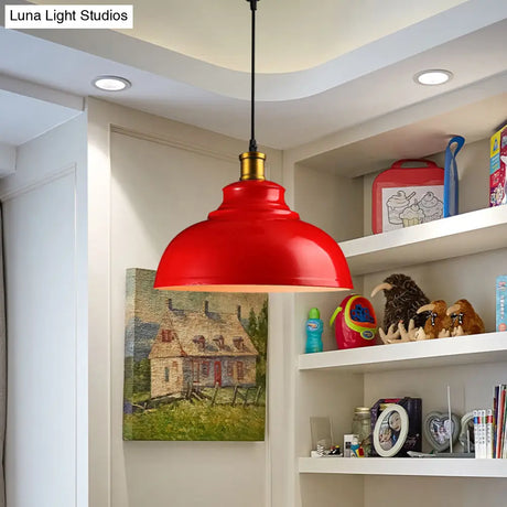 Vintage Style Metal Ceiling Pendant Light With Black/Green Suspension Cord - Perfect For Living Room