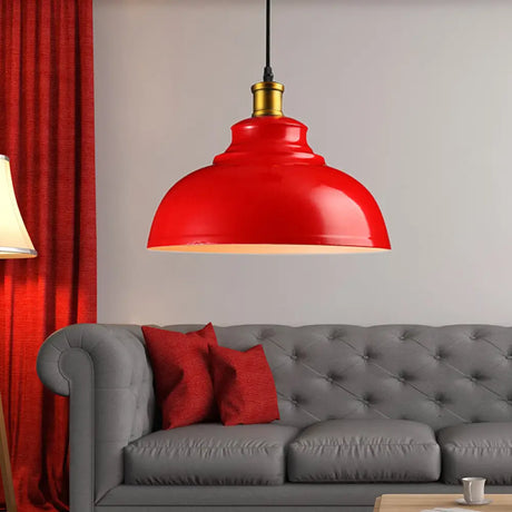 Vintage Style Metal Ceiling Pendant Light With Black/Green Suspension Cord - Perfect For Living
