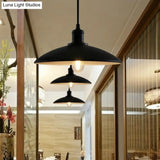 Vintage-Style Metal Pendant Lighting For Dining Room And Commercial Spaces In Black