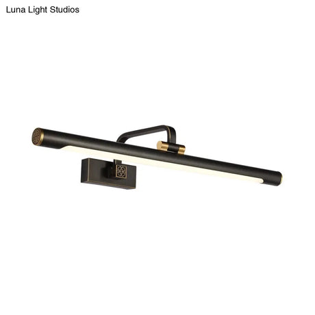 Vintage Style Metallic Wall Light With Led For Bathroom - 17/22.5 Bronze Finish