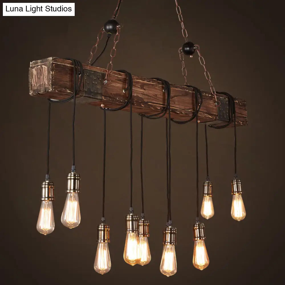 Vintage Style Open Bulb Pendant Light Metallic Finish For Restaurant Island Lighting