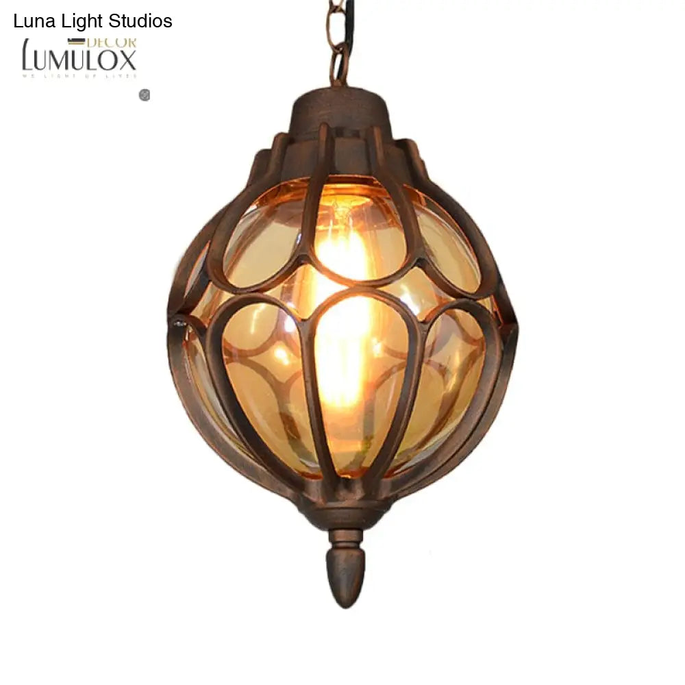 Vintage Style Orb Pendant Lamp Suspension In Black/Bronze/Gold Lighting