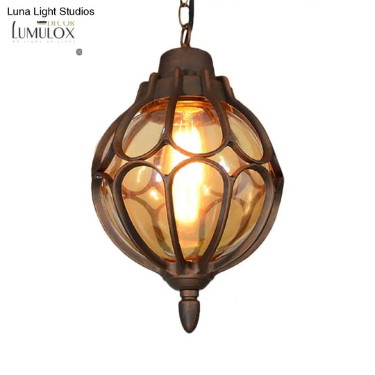 Vintage Style Orb Pendant Lamp Suspension In Black/Bronze/Gold Lighting
