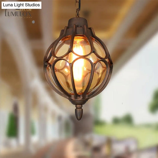 Vintage Style Orb Pendant Lamp Suspension In Black/Bronze/Gold Lighting