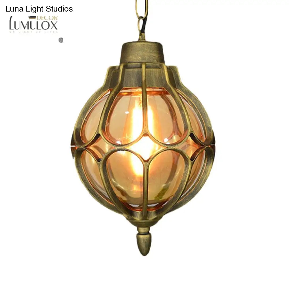 Vintage Style Orb Pendant Lamp Suspension In Black/Bronze/Gold Lighting