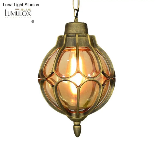 Vintage Style Orb Pendant Lamp Suspension In Black/Bronze/Gold Lighting