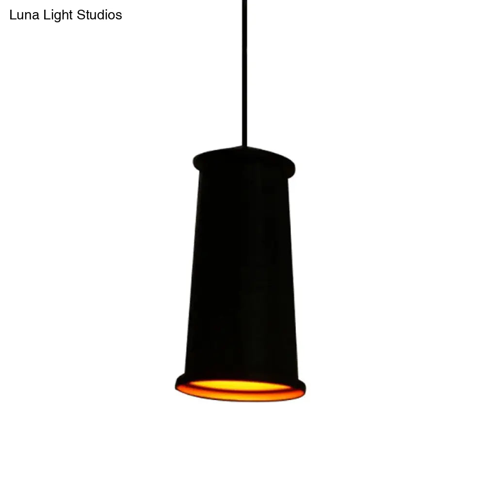 Vintage Style Pendant Light With Metal Shade | 1 Bulb Suspension Lighting For Dining Room In