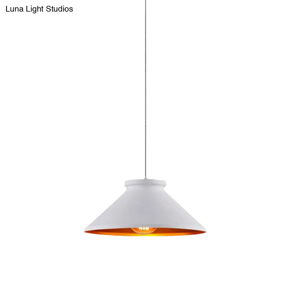 Vintage Style Pendant Light With Metal Shade | 1 Bulb Suspension Lighting For Dining Room In