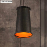 Vintage Style Pendant Light With Metal Shade | 1 Bulb Suspension Lighting For Dining Room In