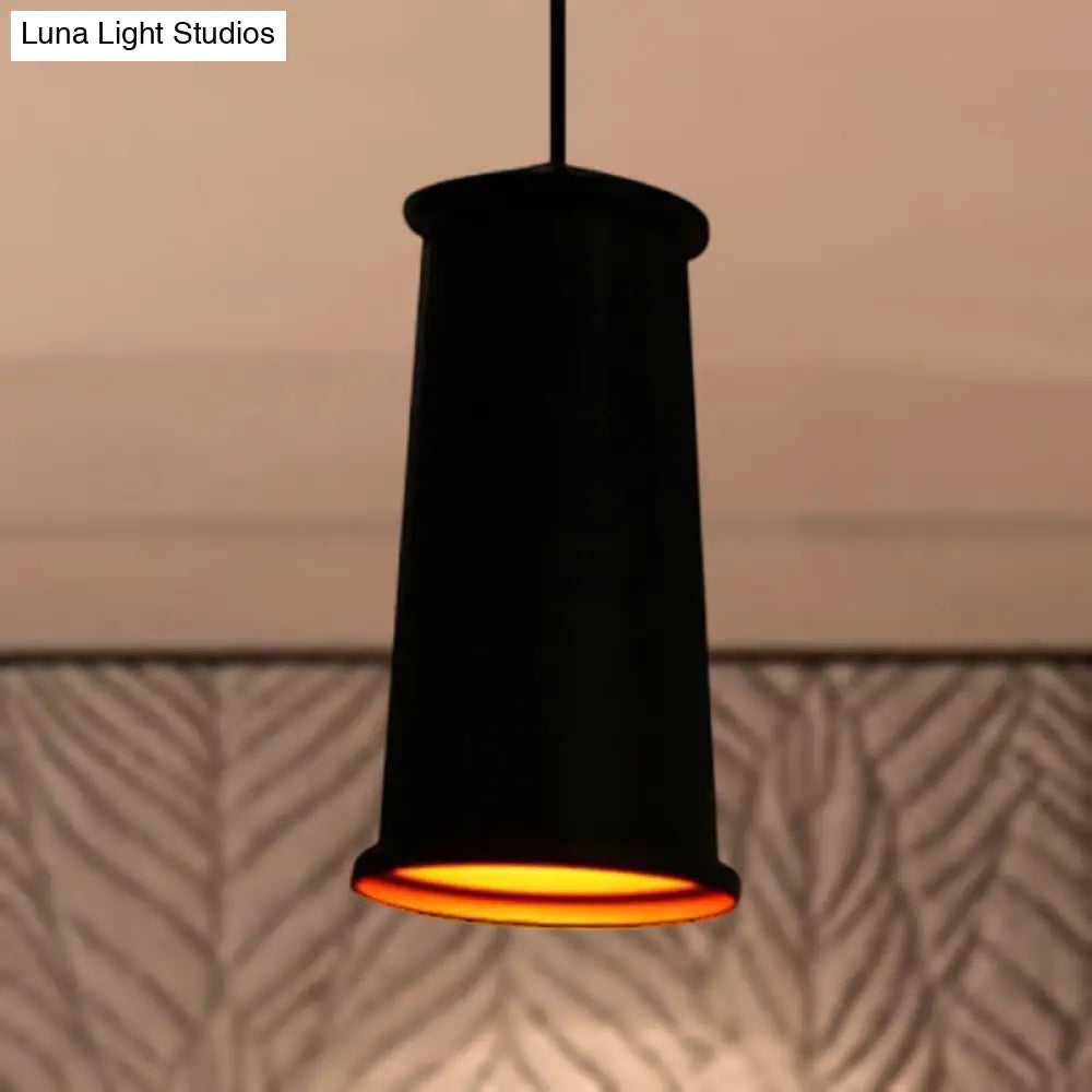 Vintage Style Pendant Light With Metal Shade | 1 Bulb Suspension Lighting For Dining Room In