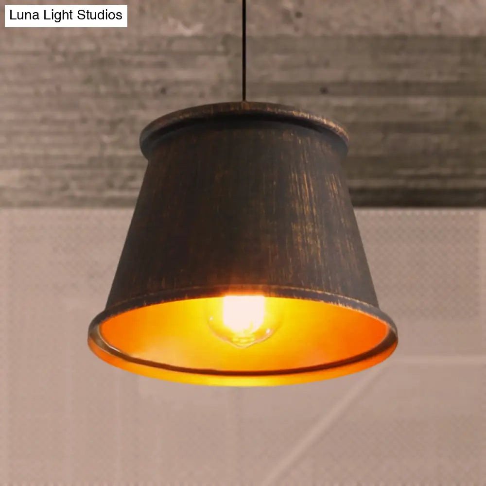 Vintage Style Pendant Light With Metal Shade | 1 Bulb Suspension Lighting For Dining Room In