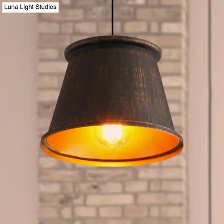 Vintage Style Pendant Light With Metal Shade | 1 Bulb Suspension Lighting For Dining Room In