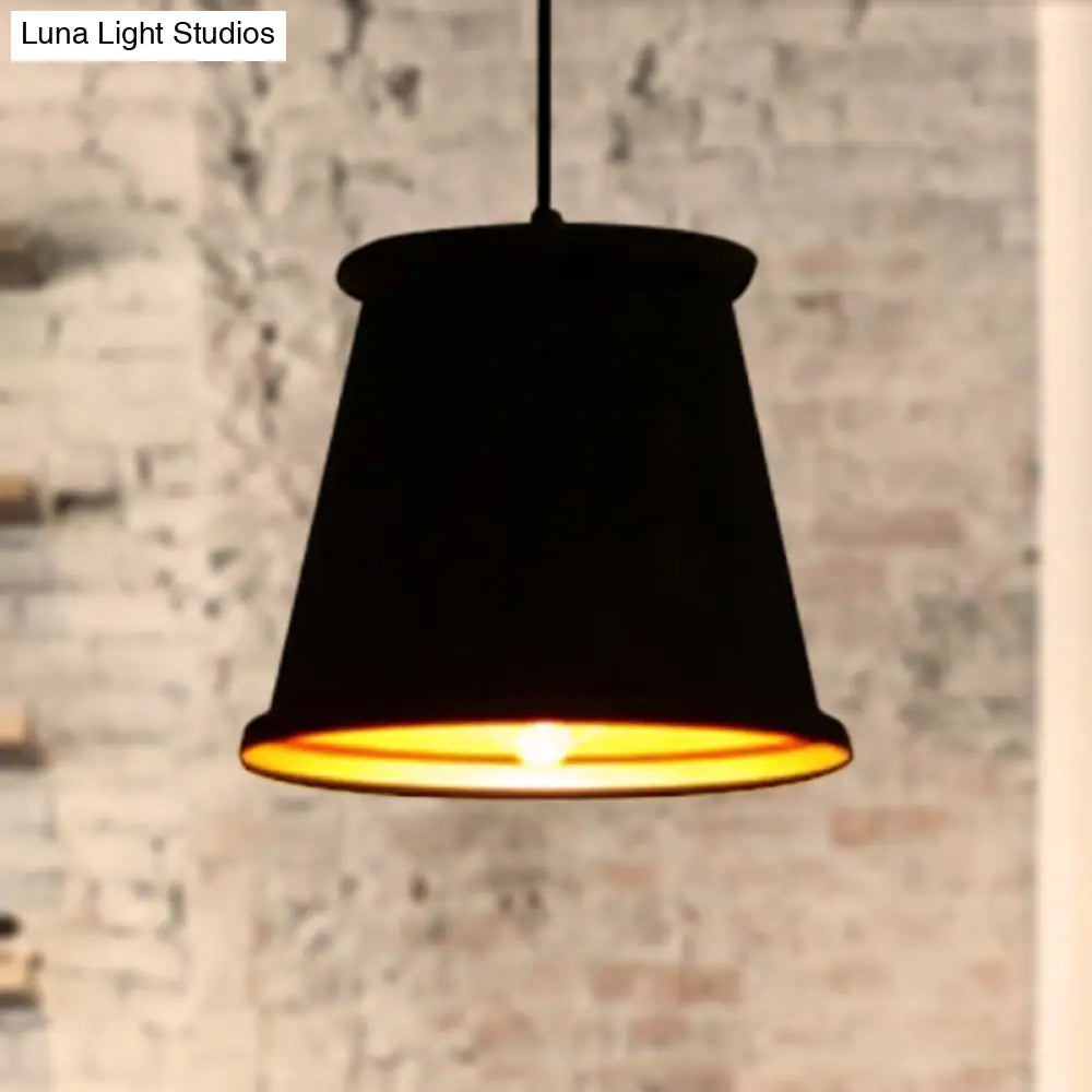 Vintage Style Pendant Light With Metal Shade | 1 Bulb Suspension Lighting For Dining Room In