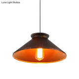 Vintage Style Pendant Light With Metal Shade | 1 Bulb Suspension Lighting For Dining Room In