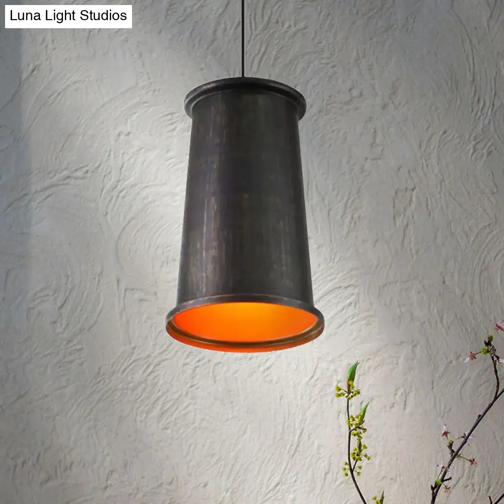 Vintage Style Pendant Light With Metal Shade | 1 Bulb Suspension Lighting For Dining Room In