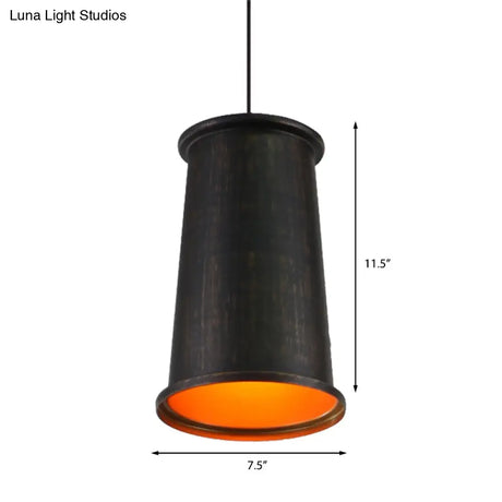 Vintage Style Pendant Light With Metal Shade | 1 Bulb Suspension Lighting For Dining Room In