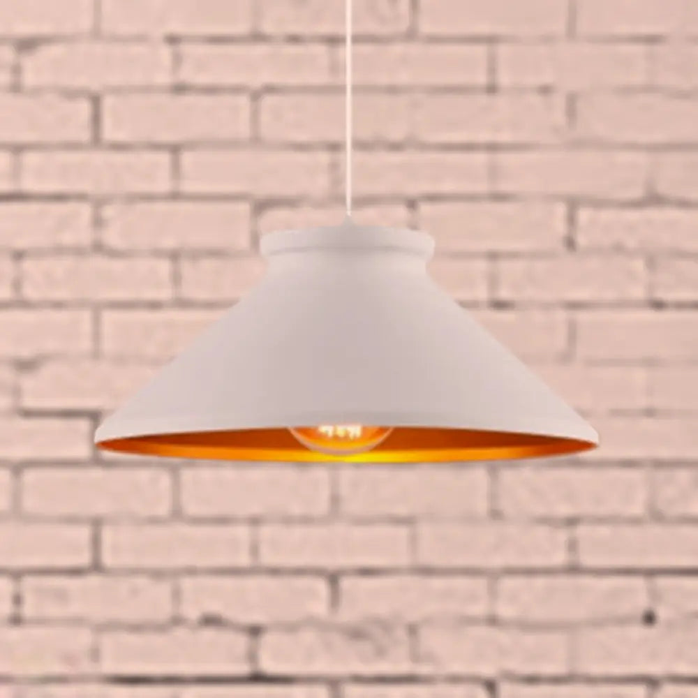 Vintage Style Pendant Light With Metal Shade | 1 Bulb Suspension Lighting For Dining Room In
