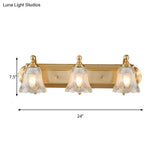 Vintage Style Vanity Sconce Light With Clear Glass Shade Golden Wall Lighting For Bathroom - 2/3