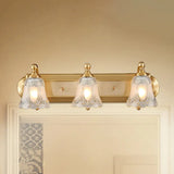 Vintage Style Vanity Sconce Light With Clear Glass Shade Golden Wall Lighting For Bathroom - 2/3