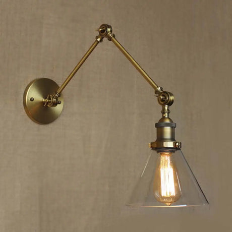 Vintage Style Wall Sconce With Clear Glass And Satin Brass Chrome Or Antique Finish - Perfect For
