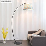 Vintage Tapered Fabric Standing Light - Single Living Room Floor Lamp