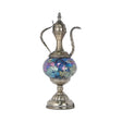 Vintage Teapot Night Table Lamp - Pink/Purple/Blue Stained Glass Bedroom Nightstand Light