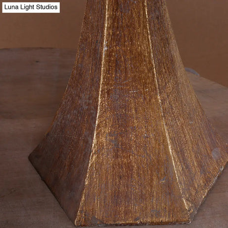Vintage White Fabric Table Lamp: Conical Design With Resin Base - Ideal For Living Room Reading