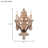 Vintage White Wood 2-Light Candle Wall Sconce For Porch