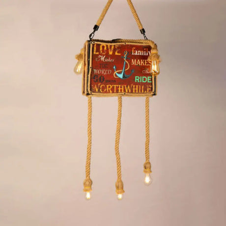 Vintage Wood Chandelier Pendant Light With Four Bulbs In Beige For Coffee Shop / A