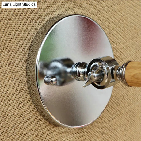 Vintage Wood Sconce Light With Clear Glass Pear For Living Room - 8/4/6 L Wooden Arm