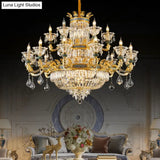 Vivienne French Copper Crystal Candle Chandelier Duplex Stair Pendant Light chandelier