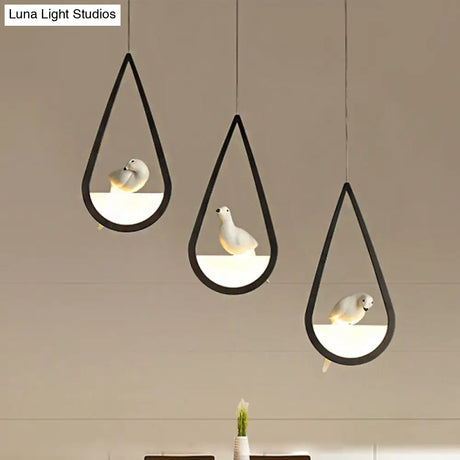 Waterdrop Acrylic Hanging Lamp: 1/2/3 Lights | Black/White Warm/White Light Dining Room Pendant