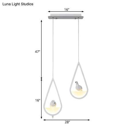 Waterdrop Acrylic Hanging Lamp: 1/2/3 Lights | Black/White Warm/White Light Dining Room Pendant