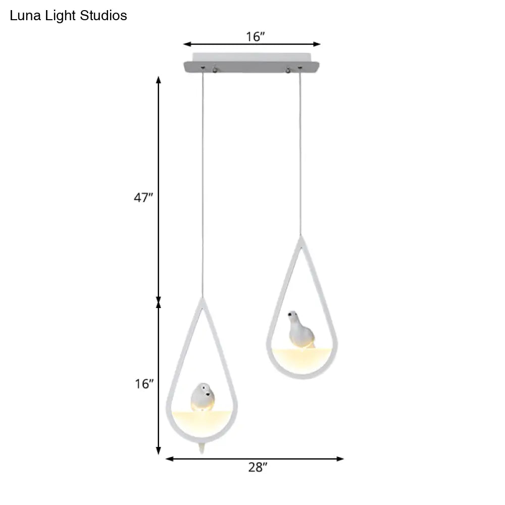 Waterdrop Acrylic Hanging Lamp: 1/2/3 Lights | Black/White Warm/White Light Dining Room Pendant