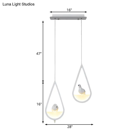 Waterdrop Acrylic Hanging Lamp: 1/2/3 Lights | Black/White Warm/White Light Dining Room Pendant