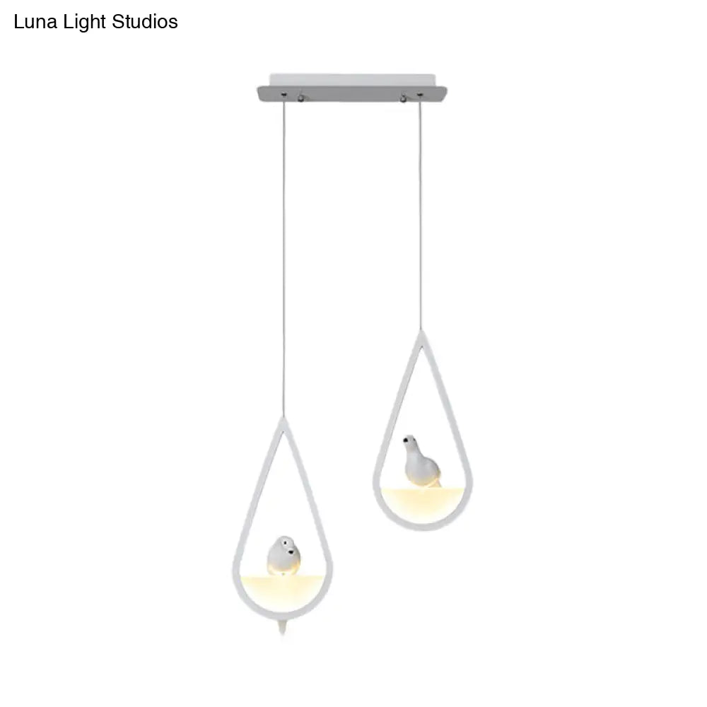 Waterdrop Acrylic Hanging Lamp: 1/2/3 Lights | Black/White Warm/White Light Dining Room Pendant